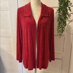 Womens Coral Cardigan Jacket Size XLG Open Front L/S The Travelers Collection